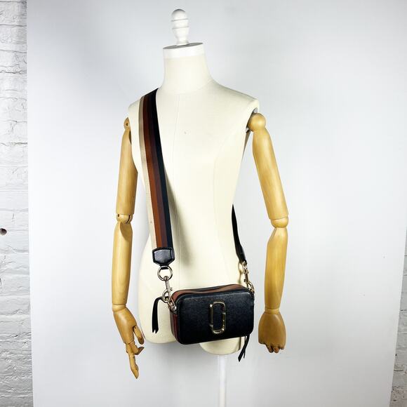 Marc Jacobs Snapshot Ombré Stripe Strap Color Block Leather Camera Bag - Picture 4 of 14